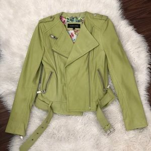 Neon green leather jacket from Black Rivet